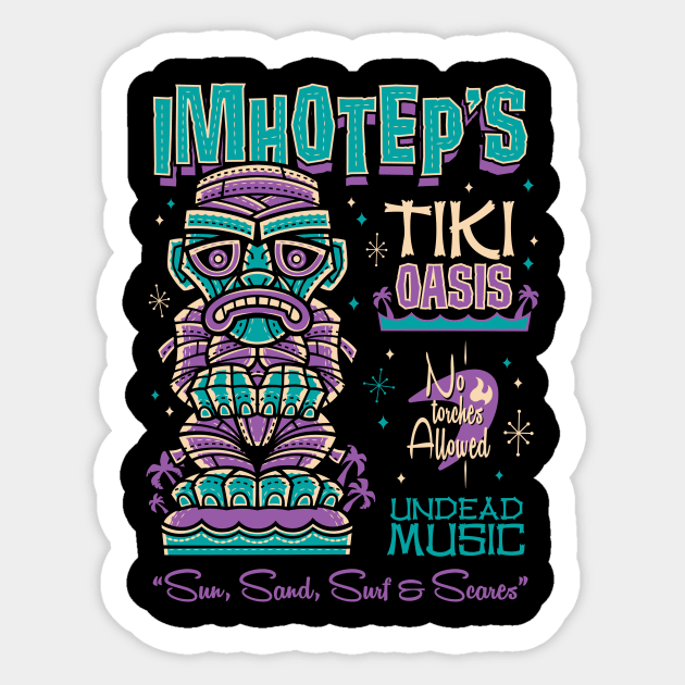 The Mummy Creepy Cute Tiki Lounge - Hawaii Vacation Surf Monster Sticker by Nemons